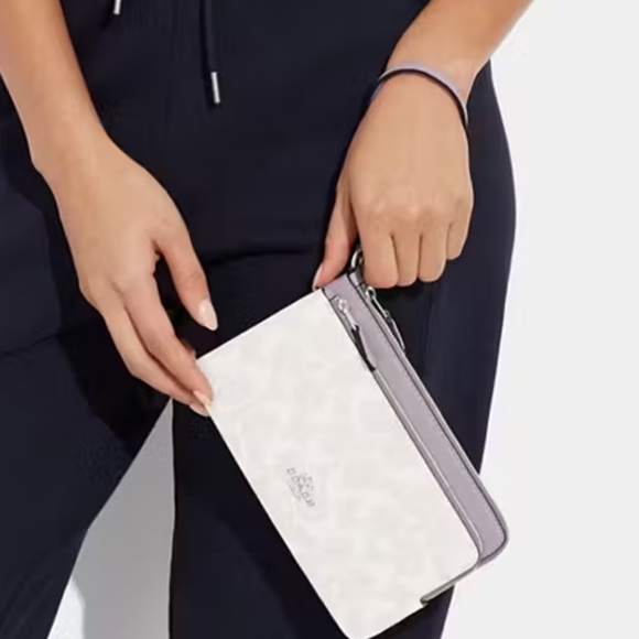 Coach White and Purple Clutch with Signature Monogram - Picture 16 of 16